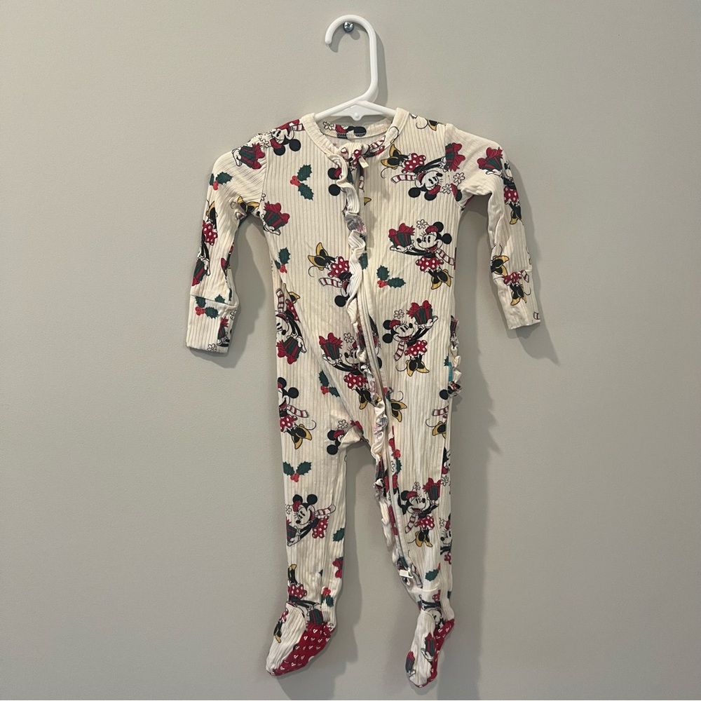 Posh Peanut Disney Minnie Mouse Holiday Ruffled Footie